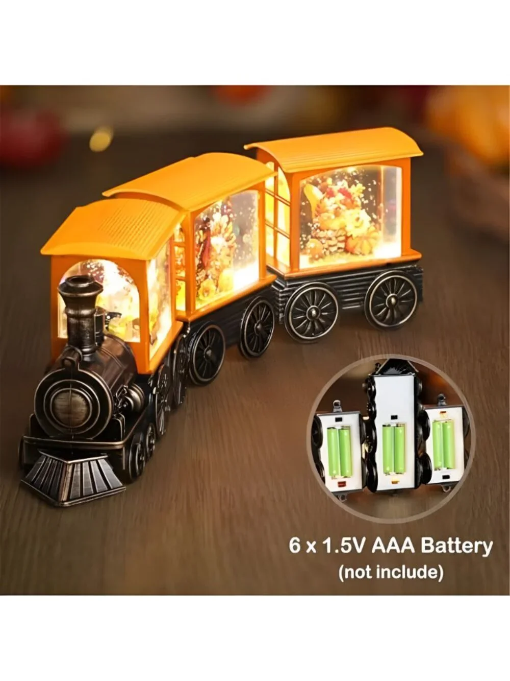 Fall Snow Globe Lantern Fall Decorations for Home, Lighted Fall Decor with